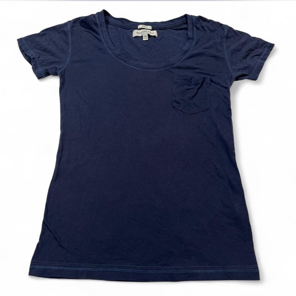 Rare Y2K Vintage Abercrombie & Fitch Navy‎ Shirt Short Sleeve Baby Tee XS